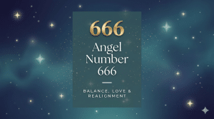 666 angel number meaning, gold 666 on a starry teal background