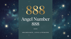 888 angel number meaning, gold 888 on a starry teal background