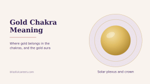 Gold chakra meaning, a gold sphere for the solar plexus and crown chakra